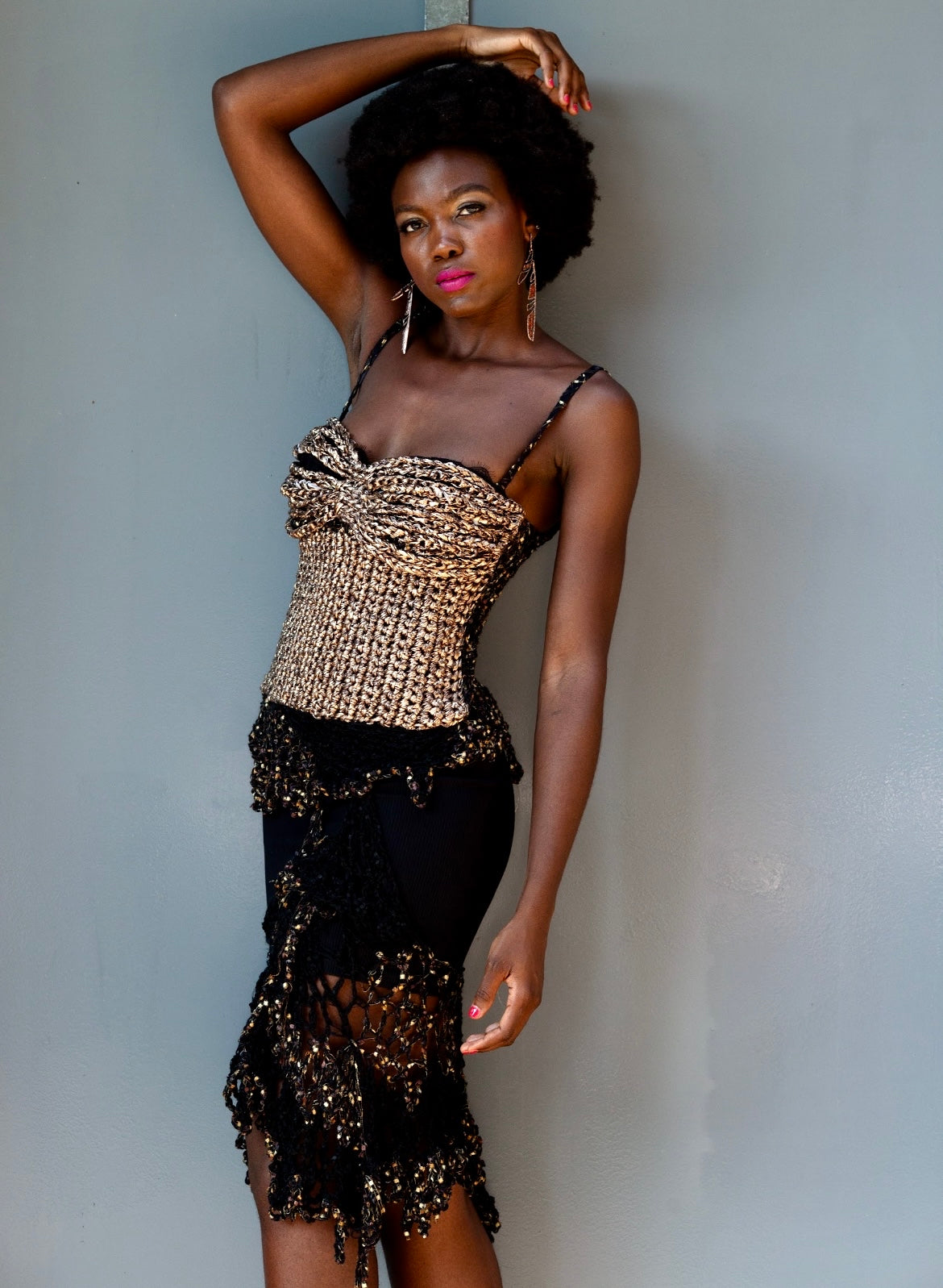 VIXEN Corset Top and Lace Skirt
